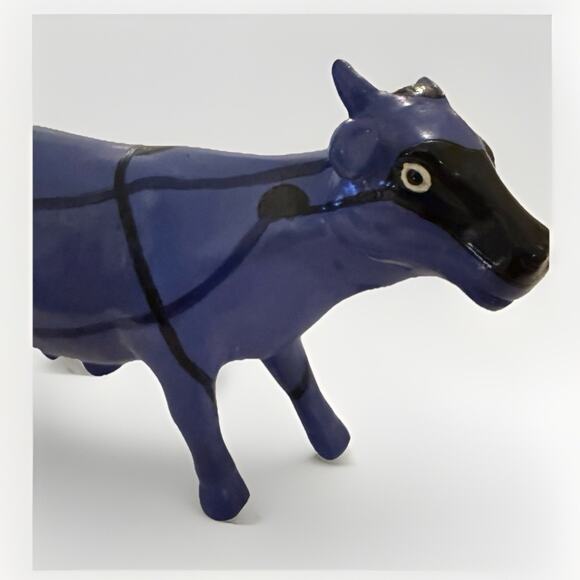 K's Collection Blue & Black Hand Painted Decorative Cow Collectible Figurine - Picture 7 of 7